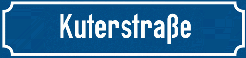 Straßenschild Kuterstraße zum kostenlosen Download