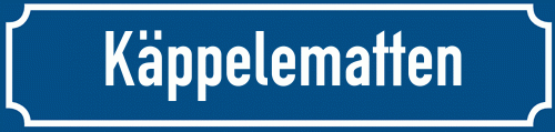 Straßenschild Käppelematten zum kostenlosen Download