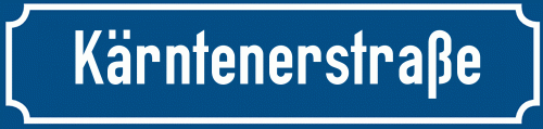 Straßenschild Kärntenerstraße zum kostenlosen Download