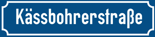 Straßenschild Kässbohrerstraße zum kostenlosen Download