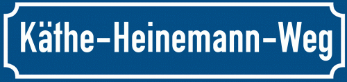 Straßenschild Käthe-Heinemann-Weg zum kostenlosen Download