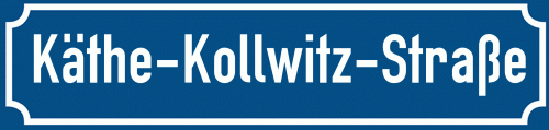 Straßenschild Käthe-Kollwitz-Straße zum kostenlosen Download