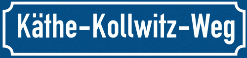 Straßenschild Käthe-Kollwitz-Weg