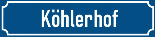 Straßenschild Köhlerhof