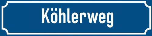 Straßenschild Köhlerweg zum kostenlosen Download