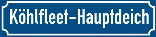 Straßenschild Köhlfleet-Hauptdeich