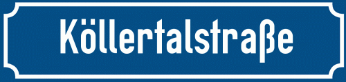 Straßenschild Köllertalstraße zum kostenlosen Download
