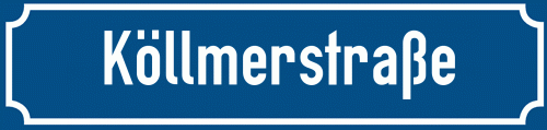 Straßenschild Köllmerstraße zum kostenlosen Download