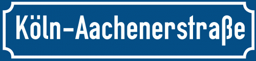 Straßenschild Köln-Aachenerstraße