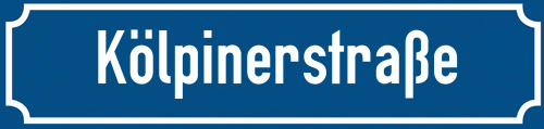 Straßenschild Kölpinerstraße zum kostenlosen Download