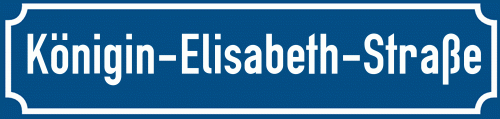 Straßenschild Königin-Elisabeth-Straße zum kostenlosen Download