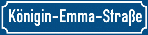 Straßenschild Königin-Emma-Straße