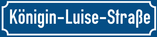 Straßenschild Königin-Luise-Straße