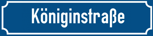 Straßenschild Königinstraße zum kostenlosen Download