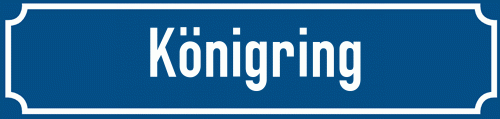 Straßenschild Königring