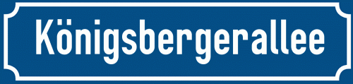 Straßenschild Königsbergerallee