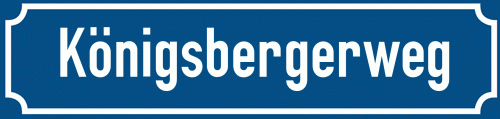 Straßenschild Königsbergerweg zum kostenlosen Download