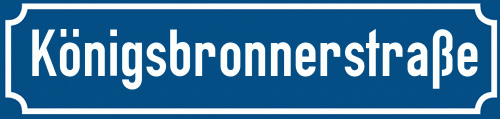 Straßenschild Königsbronnerstraße