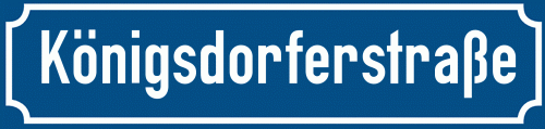 Straßenschild Königsdorferstraße