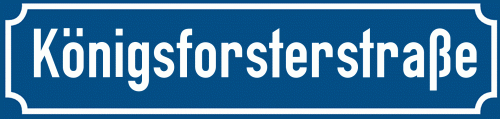 Straßenschild Königsforsterstraße