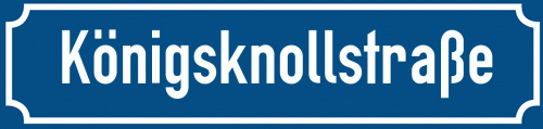 Straßenschild Königsknollstraße zum kostenlosen Download