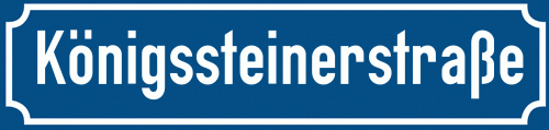 Straßenschild Königssteinerstraße