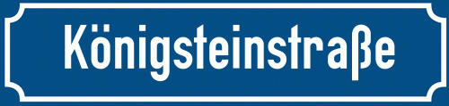 Straßenschild Königsteinstraße
