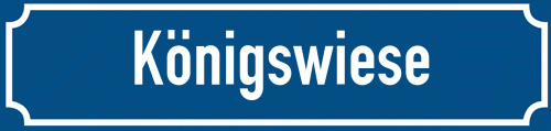 Straßenschild Königswiese