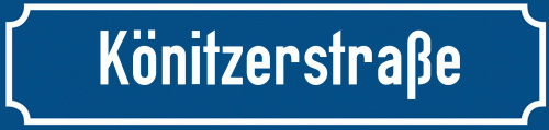 Straßenschild Könitzerstraße zum kostenlosen Download
