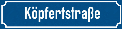 Straßenschild Köpfertstraße