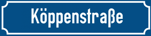 Straßenschild Köppenstraße