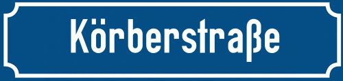 Straßenschild Körberstraße