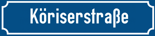 Straßenschild Köriserstraße zum kostenlosen Download