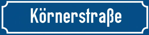 Straßenschild Körnerstraße zum kostenlosen Download