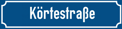 Straßenschild Körtestraße zum kostenlosen Download