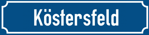 Straßenschild Köstersfeld