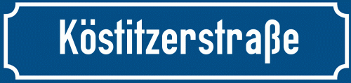 Straßenschild Köstitzerstraße zum kostenlosen Download