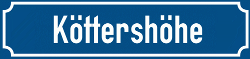 Straßenschild Köttershöhe zum kostenlosen Download