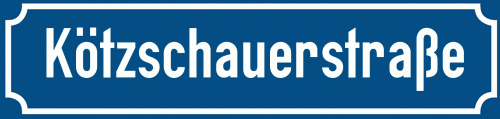 Straßenschild Kötzschauerstraße zum kostenlosen Download