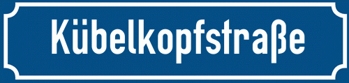 Straßenschild Kübelkopfstraße