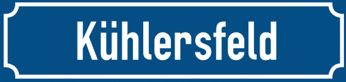 Straßenschild Kühlersfeld