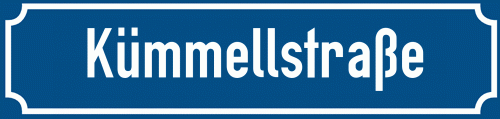 Straßenschild Kümmellstraße