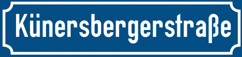 Straßenschild Künersbergerstraße
