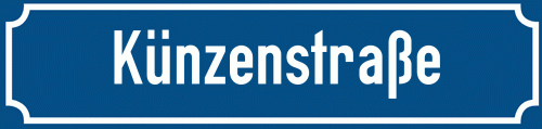 Straßenschild Künzenstraße