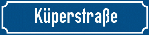 Straßenschild Küperstraße