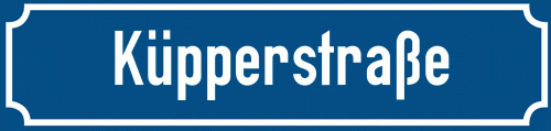 Straßenschild Küpperstraße zum kostenlosen Download