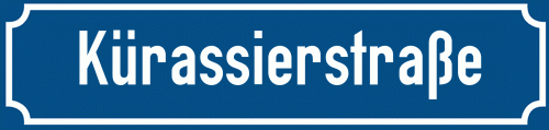 Straßenschild Kürassierstraße zum kostenlosen Download
