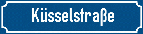 Straßenschild Küsselstraße
