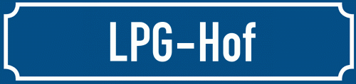 Straßenschild LPG-Hof zum kostenlosen Download