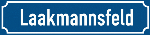 Straßenschild Laakmannsfeld zum kostenlosen Download